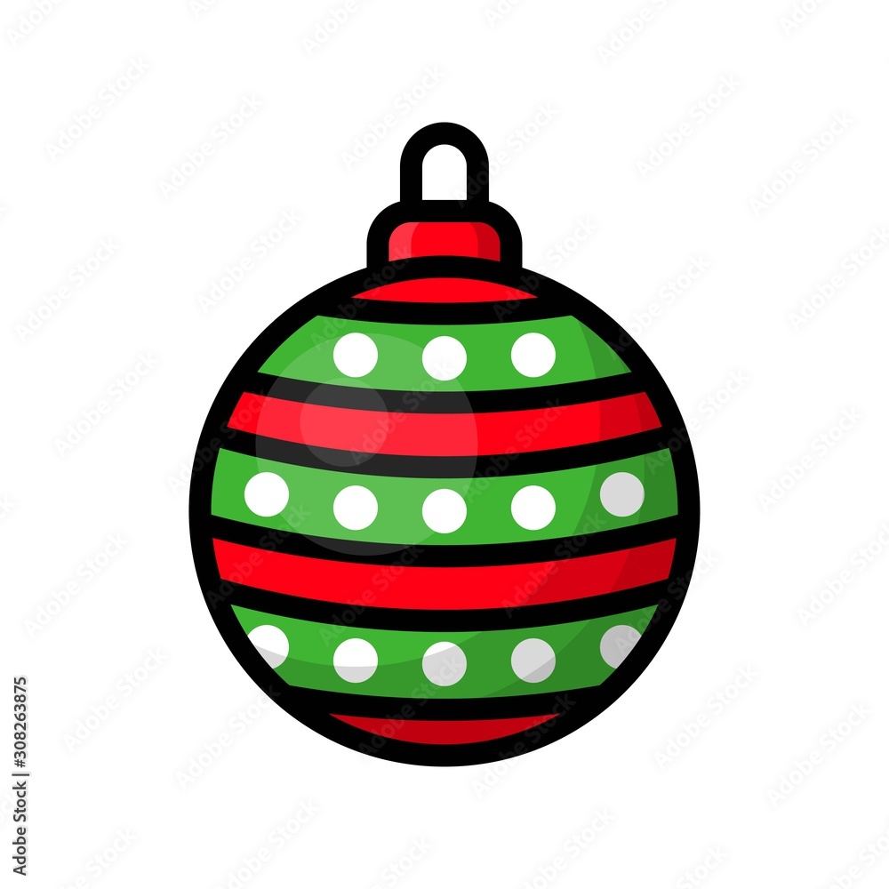Cute Christmas ball, isolated on white background Cute Christmas ball, isolated on white background