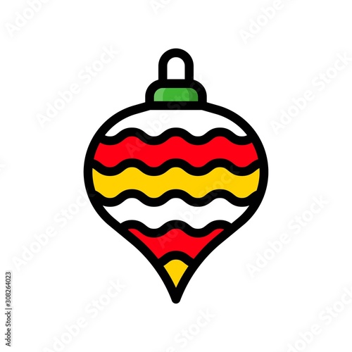 Cute Christmas ball, isolated on white background