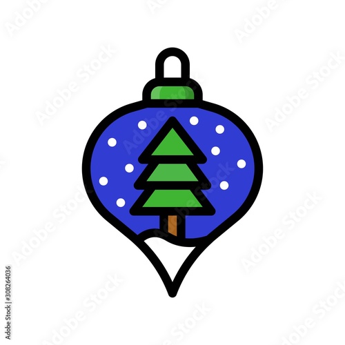 Cute Christmas ball, isolated on white background