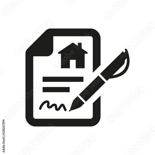 Lease contract icon on white background.