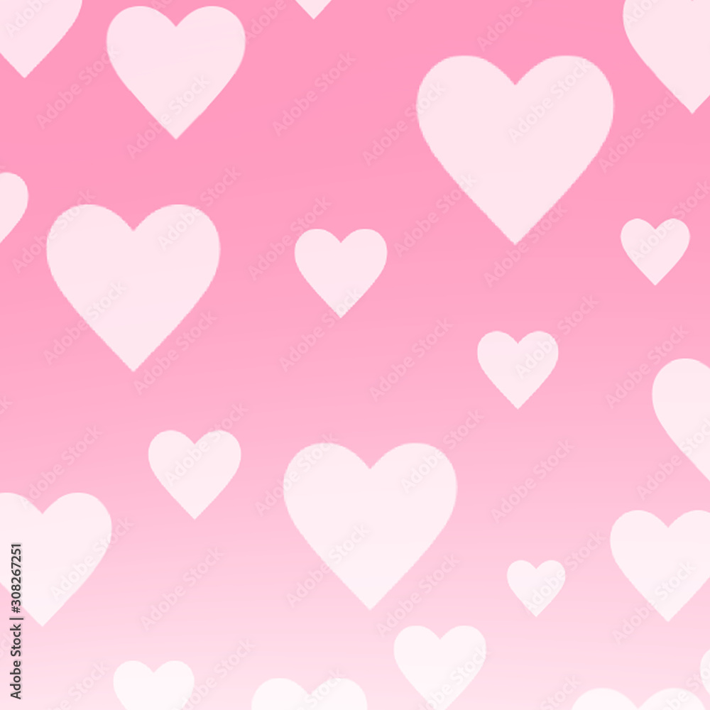 Pink heart background, texture pattern, happy valentines day card and love, illustration
