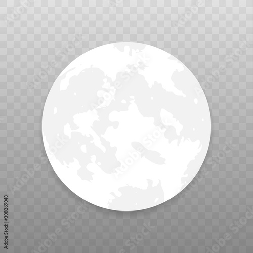 Planet in Space. Realistic moon. Vector stock illustration.