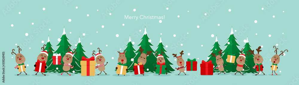 Cute reindeer. Christmas background. Christmas Greeting Card. Vector illustration. Cute reindeer. Christmas background. Christmas Greeting Card. Vector illustration.
