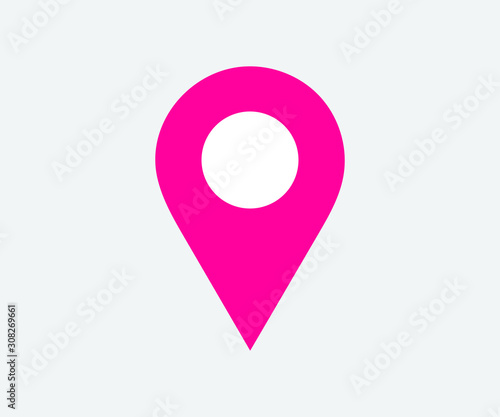 simple pink location pin symbol. eps 8 vector