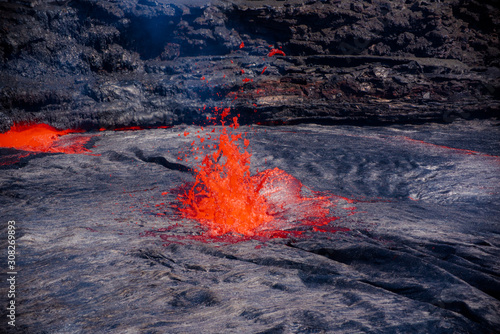 Lava jets out of Erta Ale lake