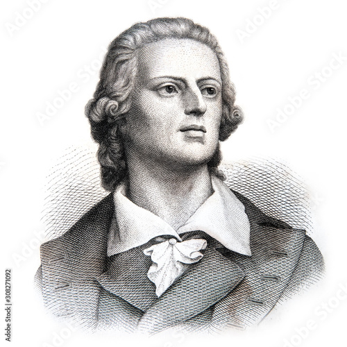 Johann Friedrich von Schiller (1759 –1805), German poet and writer. Picture from Ch. Oeser’s antique book “Aesthetische Briefe” (Esthetic Letters). Published by Friedrich Brandstetter, Leipzig (1874) photo