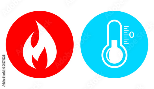 Hot and cold vector icon set