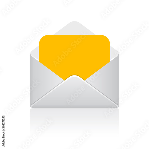 Open envelope letter vector icon