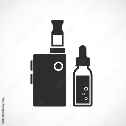 Vape and e-liquid bottle vector icon