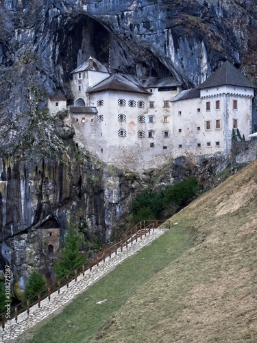 Castle of Predjama on a rainy day