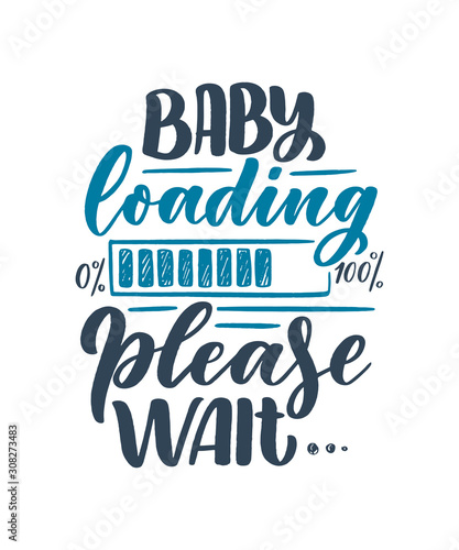 Hand drawn lettering pregnancy quote. Maternity slogan inscription. Motherhood poster, banner, t shirt typography design. Isolated vector illustration