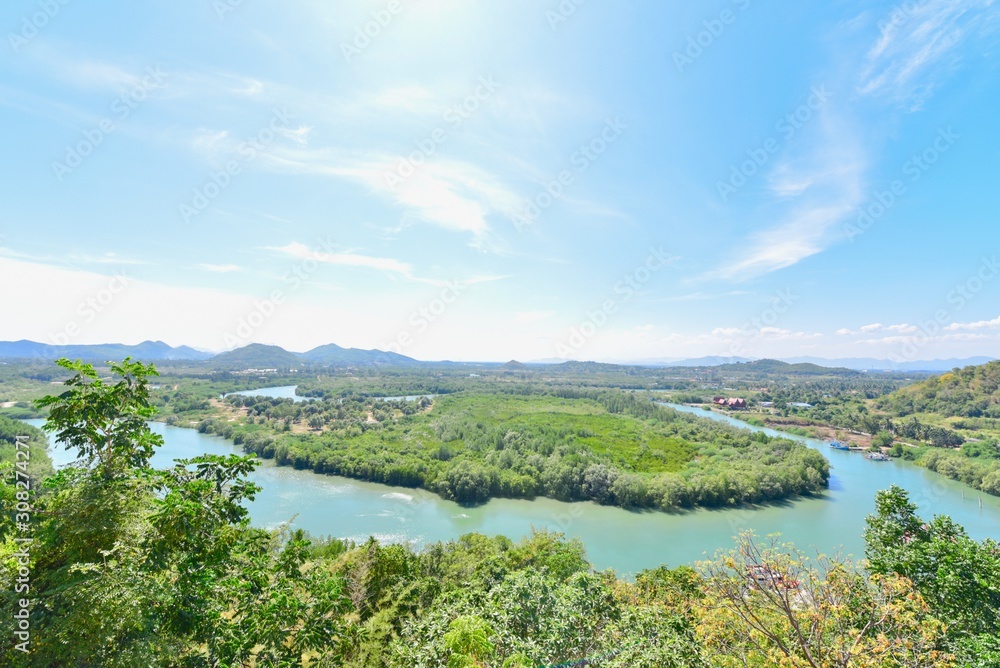 View of Curve of Pranburi River