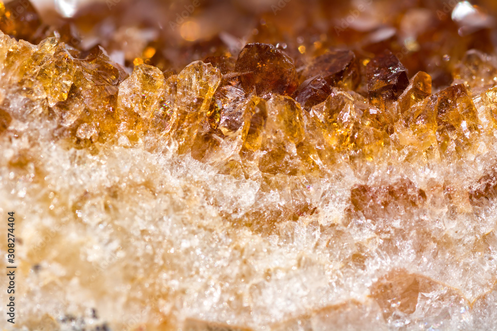 Citrine mineral close up. Gemstone background