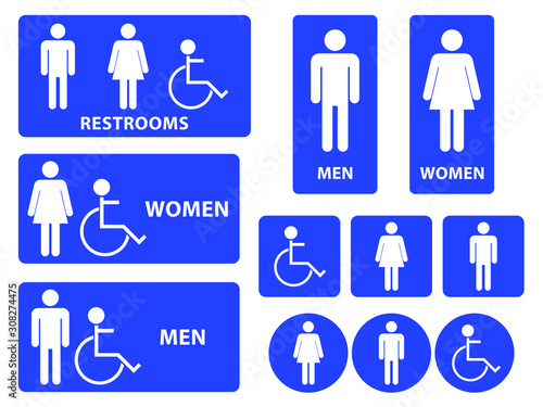restroom signs. toilet gender icons illustration