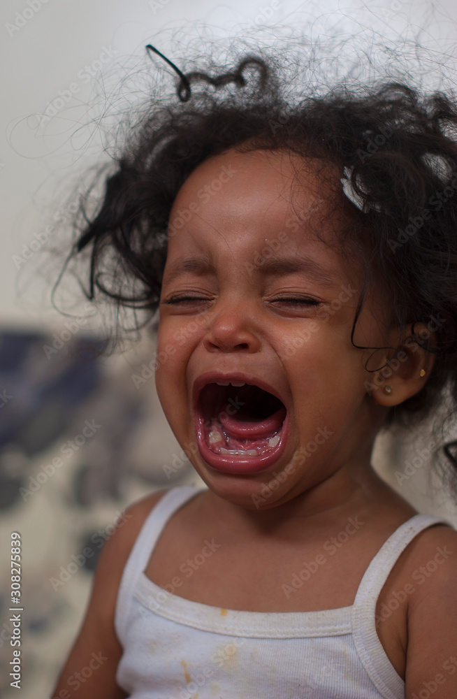 small girl crying
