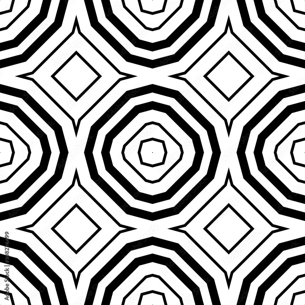 Abstract thin line seamless pattern. Linear ornamental geometric background. Wrapping paper. Vector illustration.            