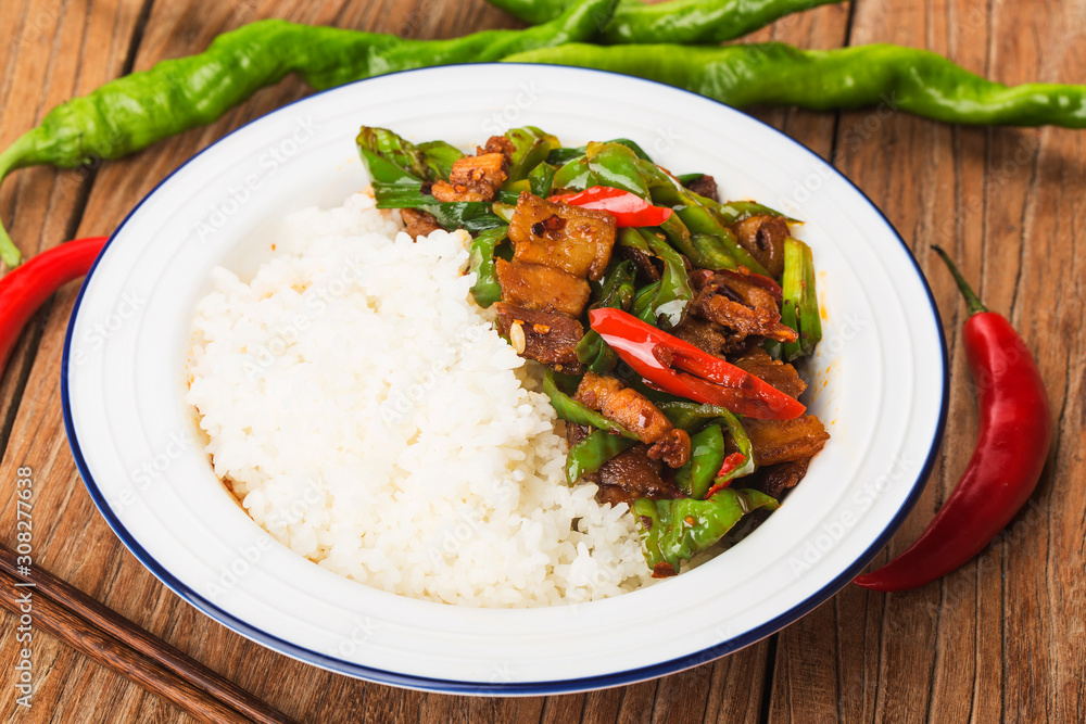 Twice-cooked pork,Stir fried pork with rice Twice-cooked pork,Stir fried pork with rice