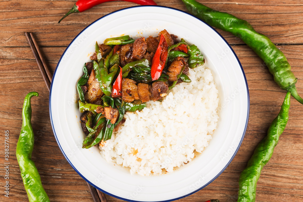 Twice-cooked pork,Stir fried pork with rice Twice-cooked pork,Stir fried pork with rice