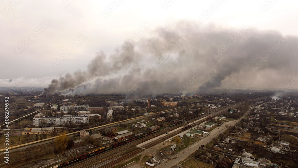 The city burns after the explosions