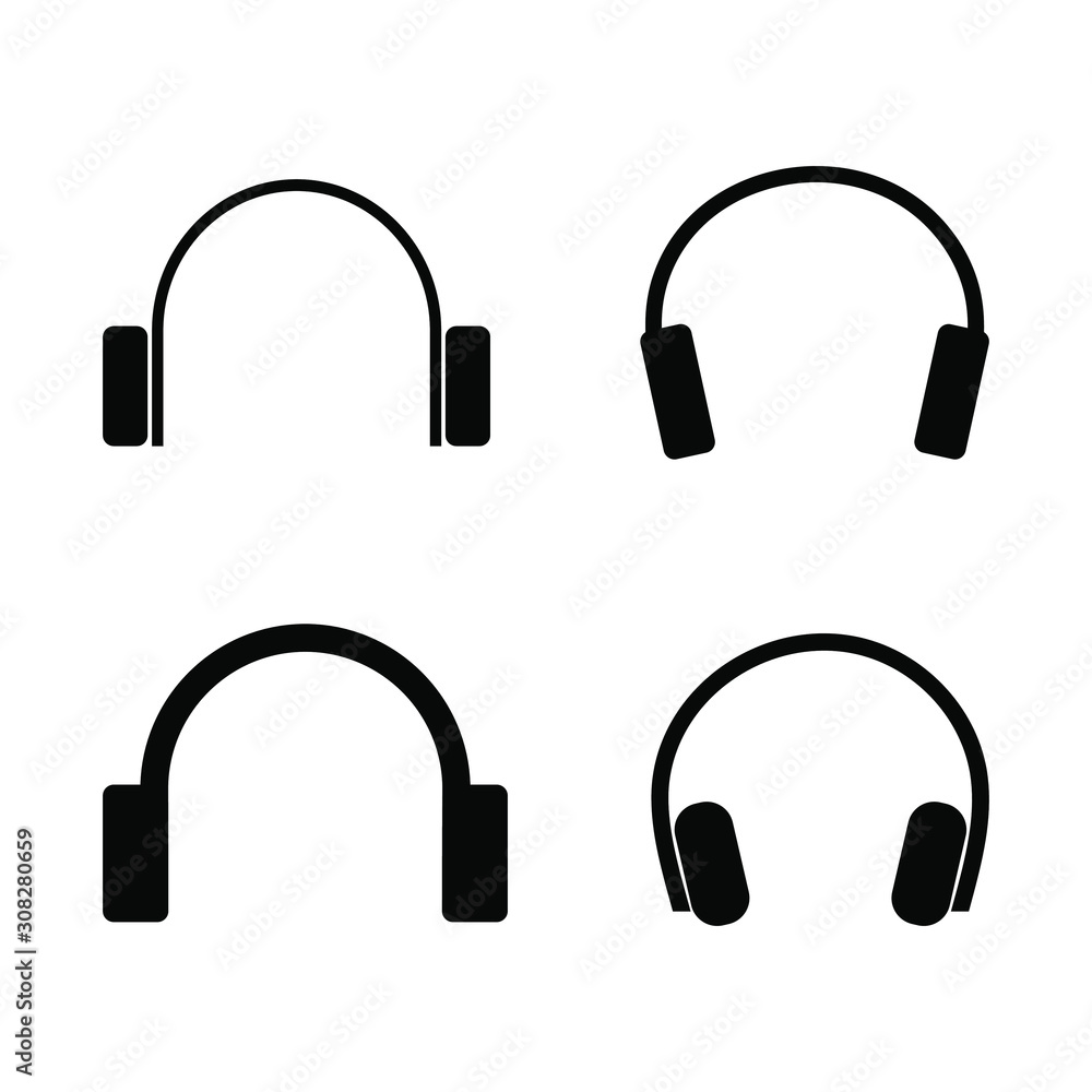 Headphones set. Simple flat style vector icons Headphones set. Simple flat style vector icons