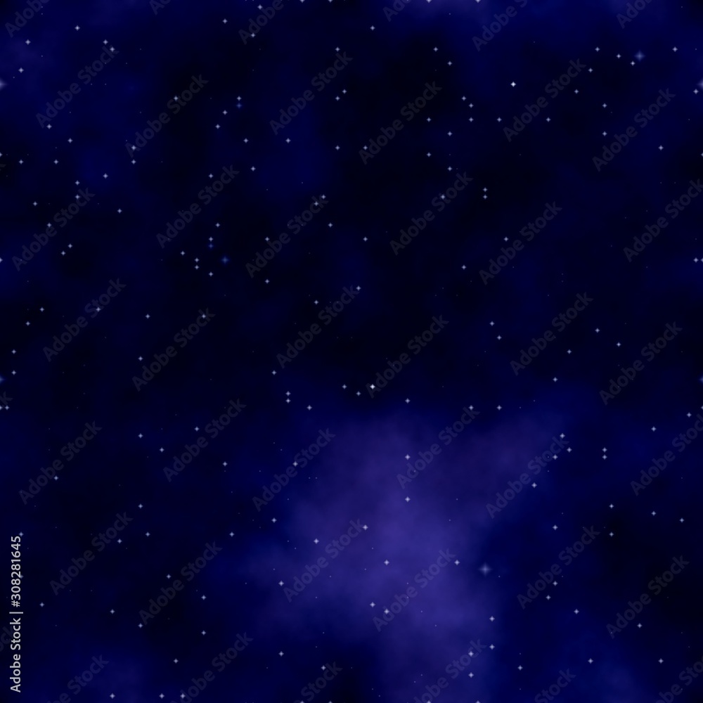 Starfield seamless background. Colors: outer space, manatee, eggplant, purple mountainsâ€™ majesty, midnight blue.