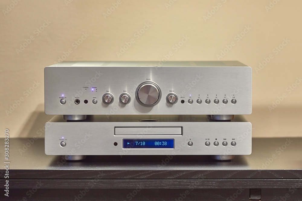 Obraz premium Hifi system with CD player and amplifier