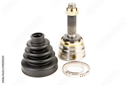 CV joint  kit for car isolated on white background. New car parts. photo