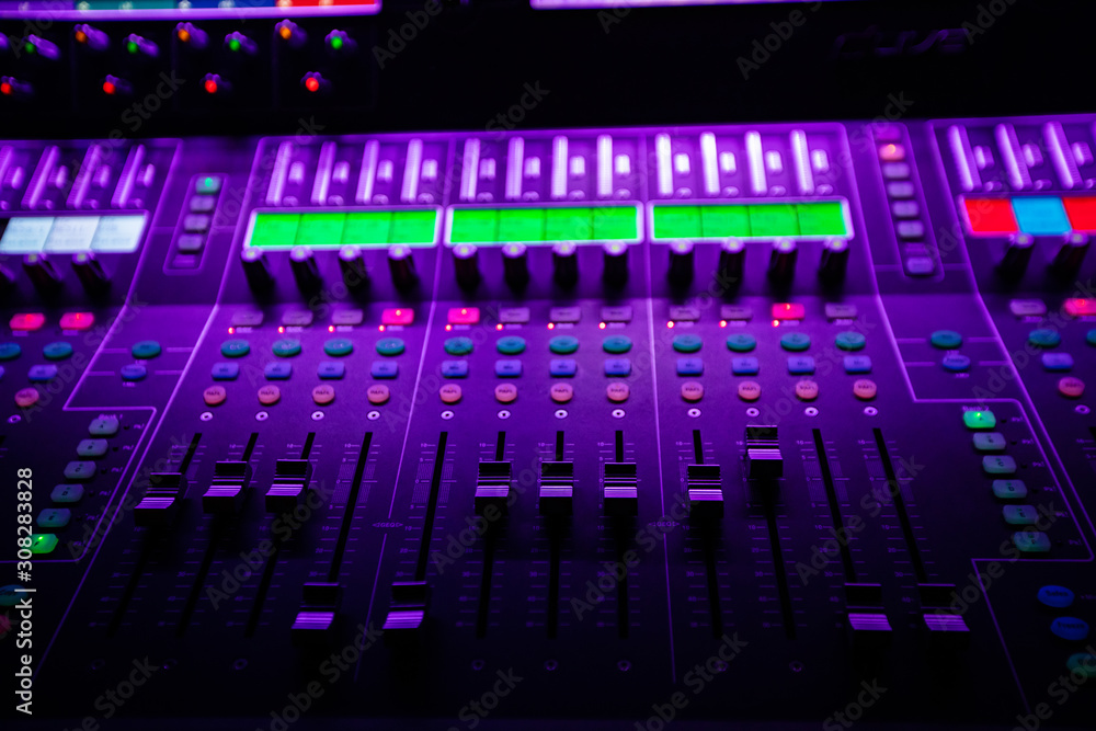 Closeup of Mixing console