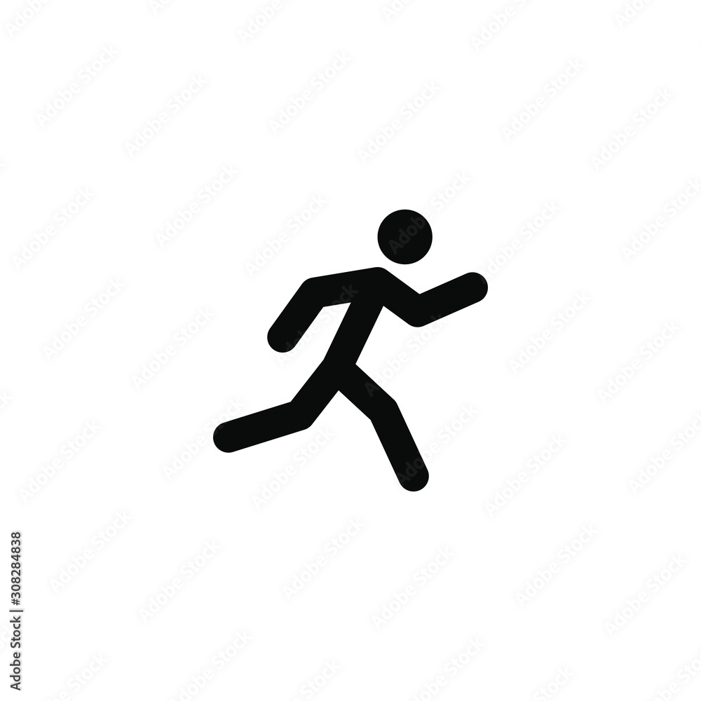 Run icon design isolated on white background. Vector illustration