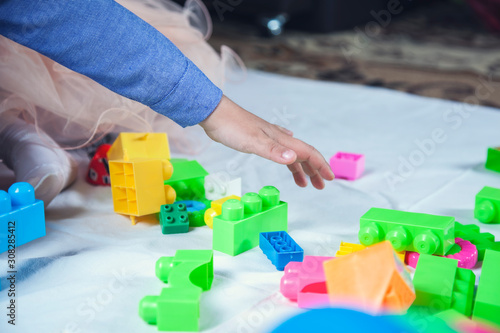 baby playing in toys