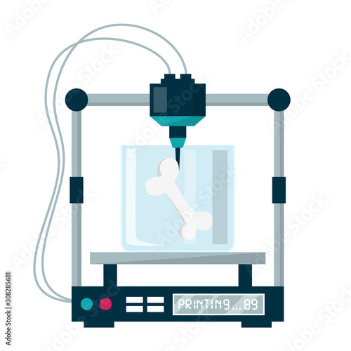3D bioprinting vector isolated. Medical equipment for organ