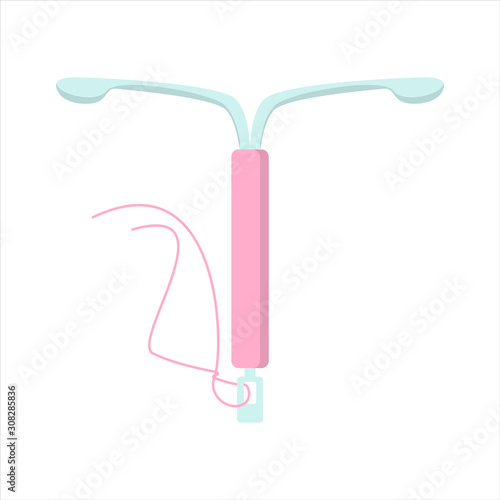 IUD contraception method vector isolated. Pregnancy control