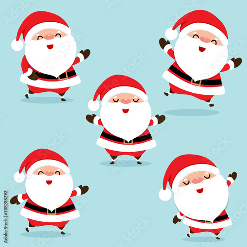 Christmas Greeting Card with Christmas Santa Claus. Vector illustration © jannoon028