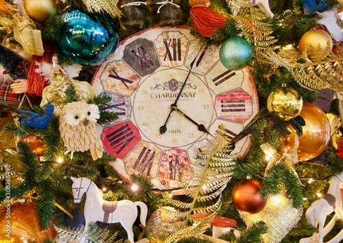 Clock and Gifts for the New Year Christmas gift