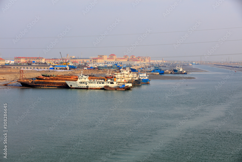 A fishing port wharf in China