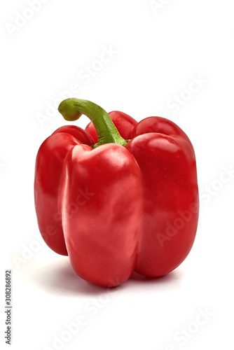 Red ripe bellpeppers, isolated on white background