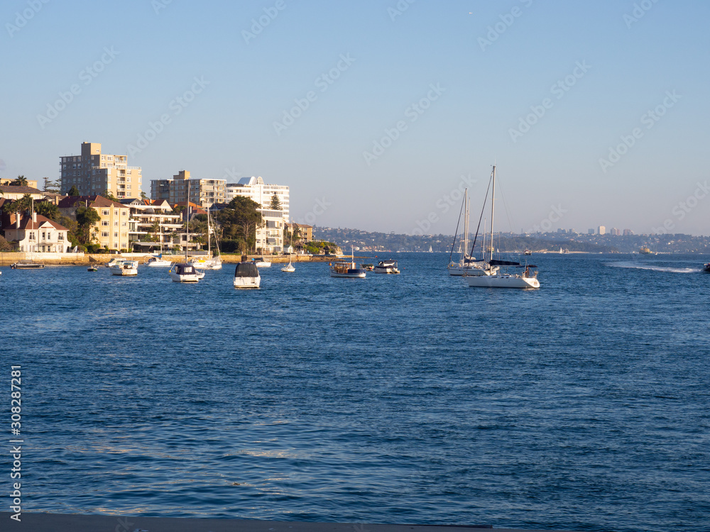 Boats Anchored At North Harour In Manly