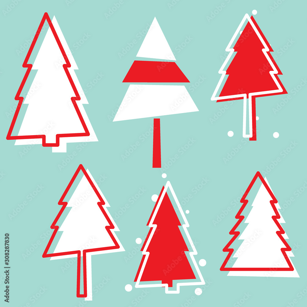Christmas Greeting Card with Christmas tree, vector illustration Christmas Greeting Card with Christmas tree, vector illustration
