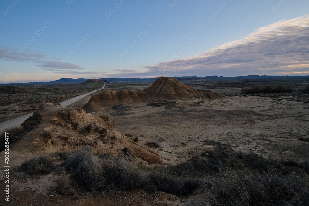 Panoramic of the Bardenas desert in Spain