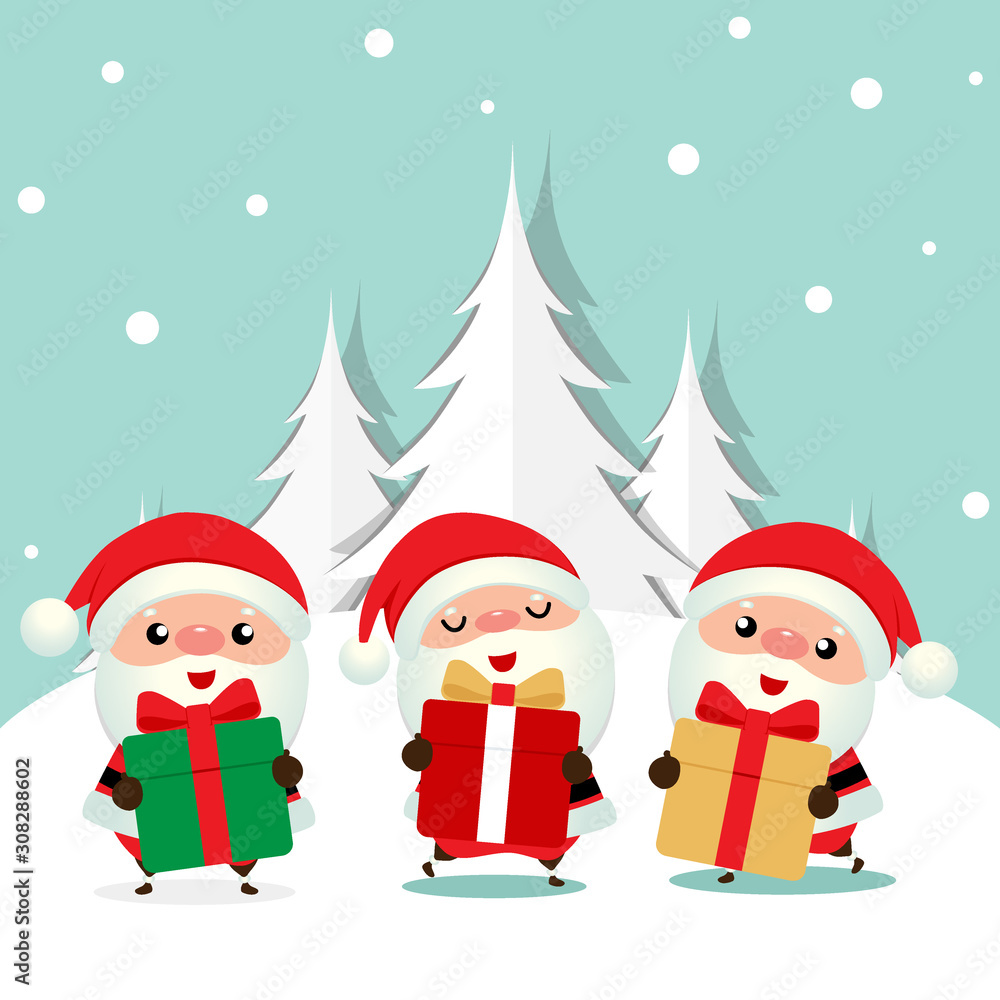 Holiday Christmas background with Santa Claus, and Christmas tree. Vector illustration Holiday Christmas background with Santa Claus, and Christmas tree. Vector illustration