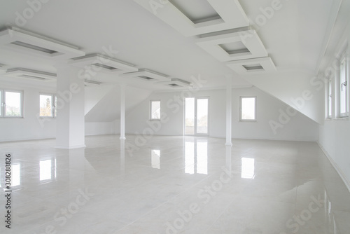 Living room with granite floors