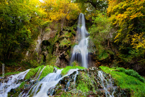 waterfall Urach germany schwäbische alb in autumn photo