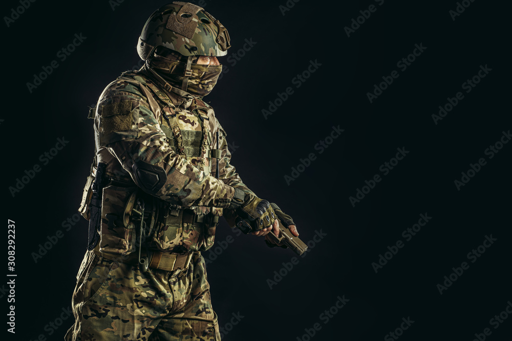 young military, soldier man holding gun wearing military wear, green camouflage and helmet on head, combatant young military, soldier man holding gun wearing military wear, green camouflage and helmet on head, combatant