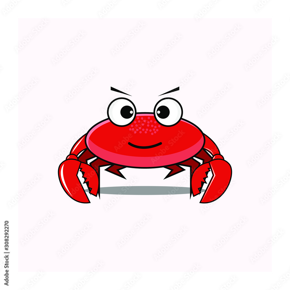 Fototapeta premium Vector illustration of an emoticon with crab characters can also be used for logos and mascots