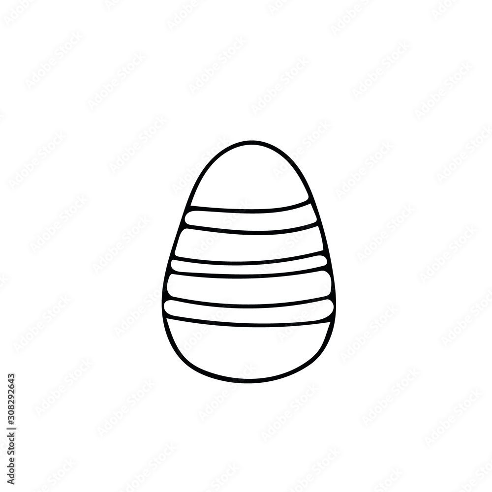 decorated egg with lines and stripes in hand drawn style. Easter holiday decor. decorated egg with lines and stripes in hand drawn style. Easter holiday decor.