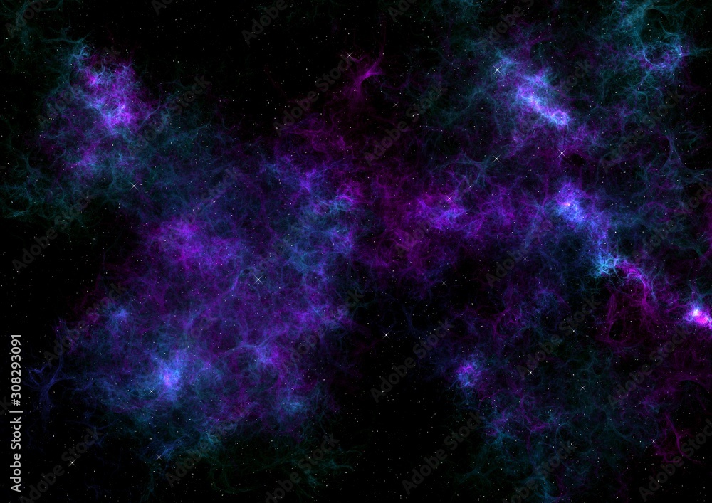nebula and stars in deep space background