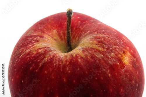 red apple isolated on white background macro