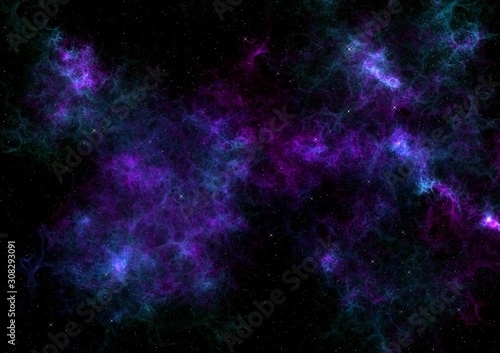 nebula and stars in deep space background