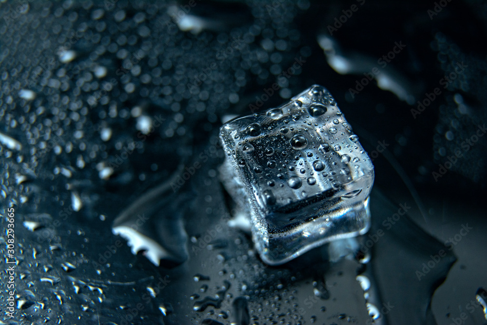 Close up Cubes of ice on black background / melting ice cube Close up Cubes of ice on black background / melting ice cube