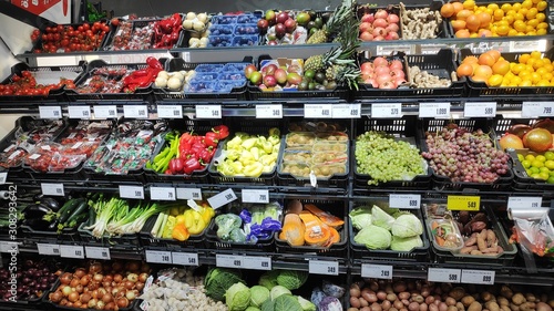 Budapest, Hungary - 2019.11.14: Fruits and vegetables in a supermarket © nikolettamuhari